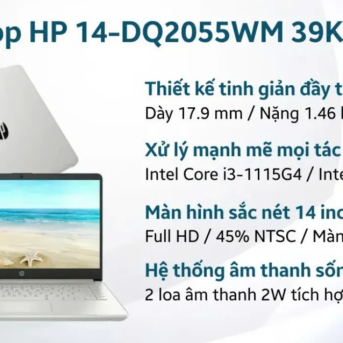 Laptop HP 14-DQ2055WM 39K15UA - Nhập khẩu chính hãng